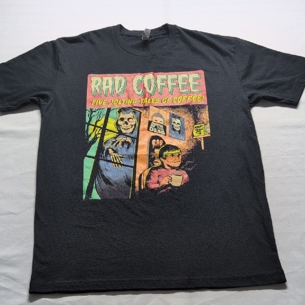 Black Short Sleeve Tee with Comic Graphic
